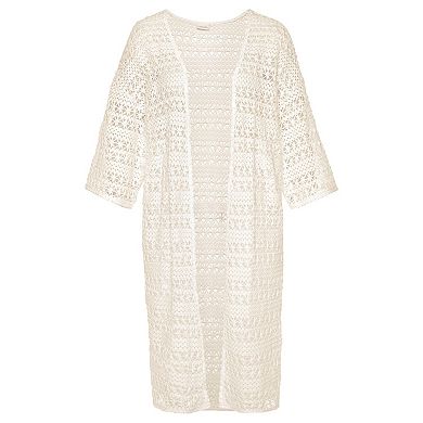 Lascana Women's Crochet Lace Long Cardigan