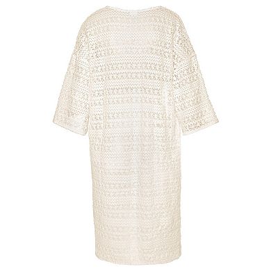 Lascana Women's Crochet Lace Long Cardigan