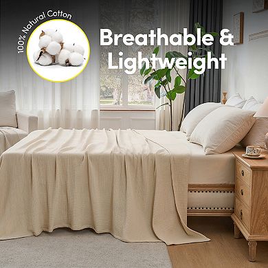 Sweet Home 100% Cotton Muslin Oversized Throw Blanket