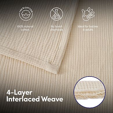Sweet Home 100% Cotton Muslin Oversized Throw Blanket