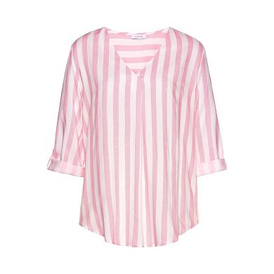 Lascana Women's Striped Tab Sleeve Blouse