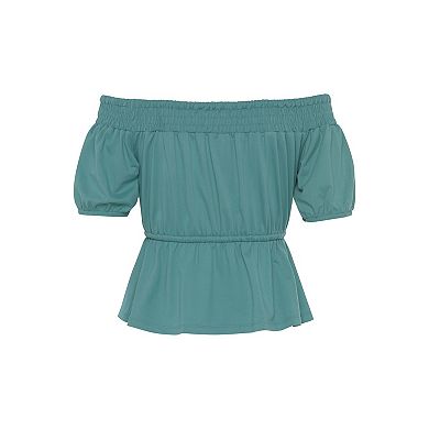 Lascana Women's Smocked Off Shoulder Top