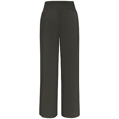 Lascana Women's Wide Leg Button Detail Pants
