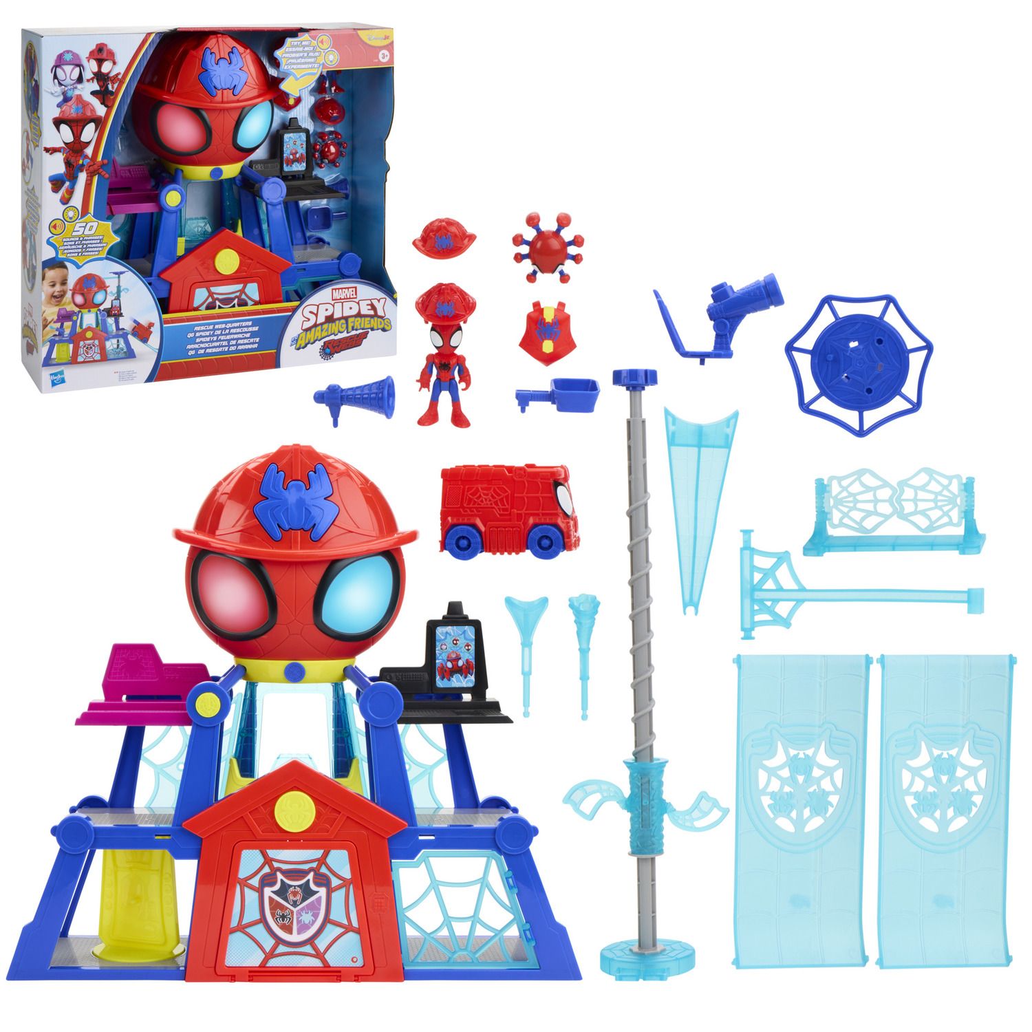 Детские фигурки Marvel Spidey and His Amazing Friends Rescue-Webs Web-Quarters Playset by Hasbro — фото 1