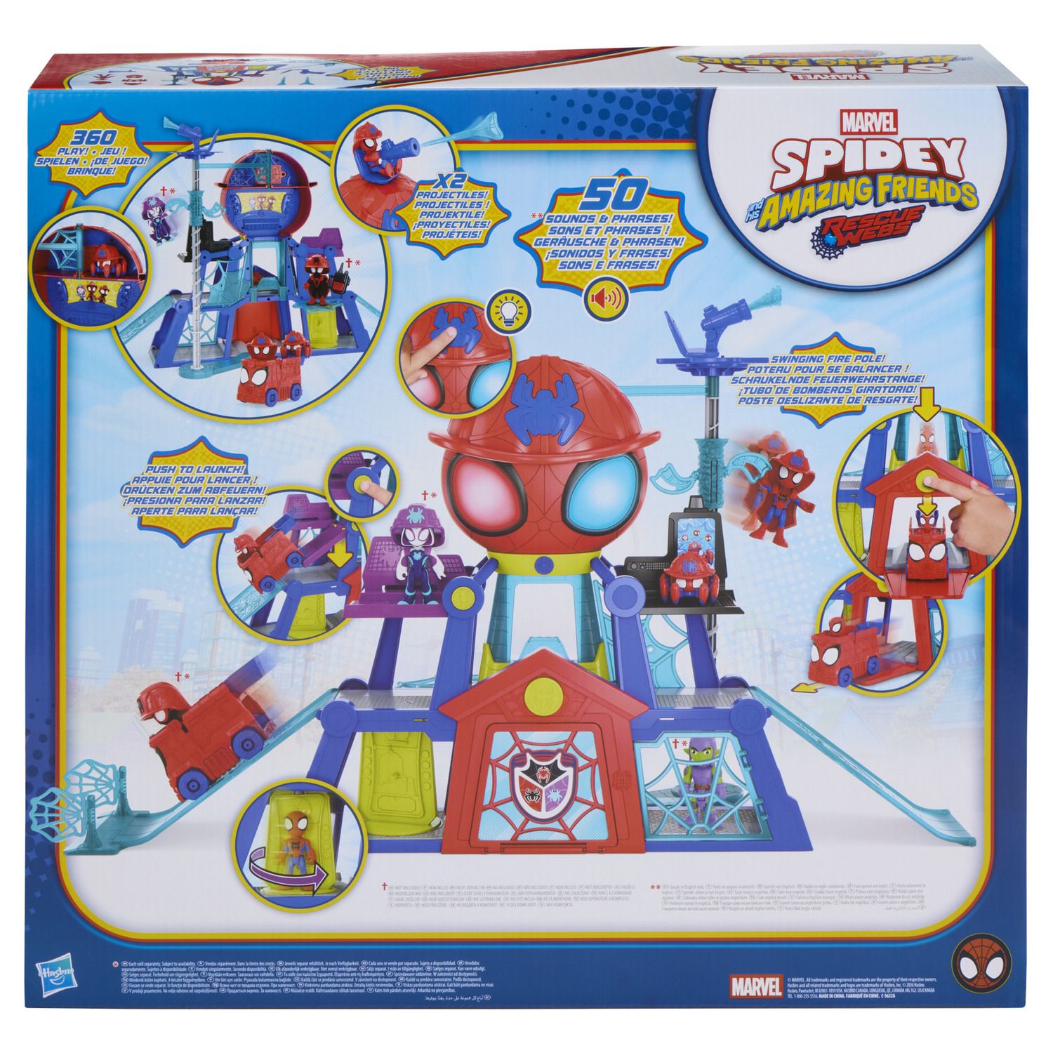Детские фигурки Marvel Spidey and His Amazing Friends Rescue-Webs Web-Quarters Playset by Hasbro — фото 5