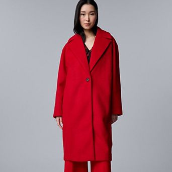 Women's Simply Vera Vera Wang Cocoon Raglan Sleeve Midi Coat
