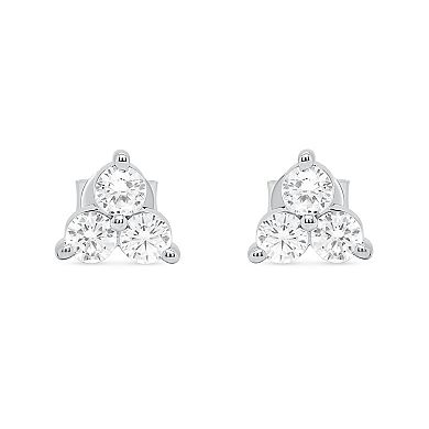 Éthique Sterling Silver 1 Carat T.W. Lab-Grown Diamond Triangle Stud Earrings