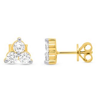 Éthique Sterling Silver 1 Carat T.W. Lab-Grown Diamond Triangle Stud Earrings
