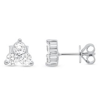 Éthique Sterling Silver 1 Carat T.W. Lab-Grown Diamond Triangle Stud Earrings