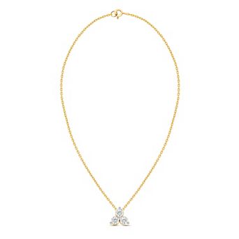 Éthique Sterling Silver 1 Carat T.W. Lab-Grown Diamond Triangle Pendant Necklace