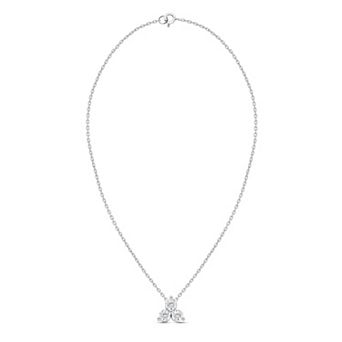 Éthique Sterling Silver 1 Carat T.W. Lab-Grown Diamond Triangle Pendant Necklace