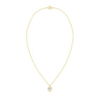 Éthique Sterling Silver 1/2 Carat T.W. Lab-Grown Diamond Heart Pendant Necklace