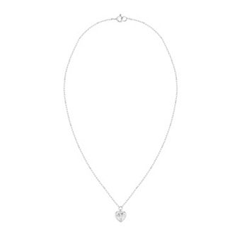 Éthique Sterling Silver 1/2 Carat T.W. Lab-Grown Diamond Heart Pendant Necklace