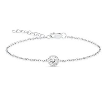 Éthique Sterling Silver 1/2 Carat T.W. Lab-Grown Diamond Round Solitaire Bracelet