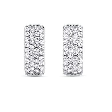 Éthique Sterling Silver 1 Carat T.W. Lab-Grown Diamond Hoop Earrings