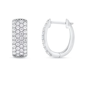 Éthique Sterling Silver 1 Carat T.W. Lab-Grown Diamond Hoop Earrings