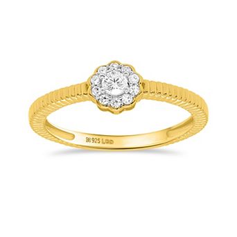 Éthique 14k Gold over Sterling Silver 1/5 Carat T.W. Lab-Grown Diamond Ring
