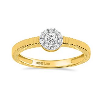 Éthique 14k Gold over Sterling Silver 1/5 Carat T.W. Lab-Grown Round Diamond Ring