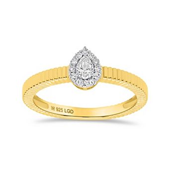 Éthique 14k Gold over Sterling Silver 1/5 Carat T.W. Lab-Grown Pear-Shaped Diamond Ring