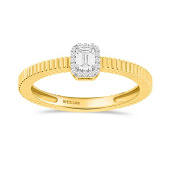 Éthique 14k Gold over Sterling Silver 1/5 Carat T.W. Lab-Grown Diamond Ring