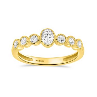 Éthique 14k Gold over Sterling Silver 1/2 Carat T.W. Lab-Grown Oval Diamond Ring