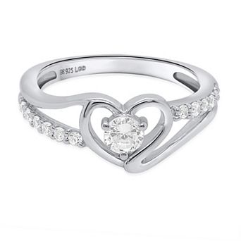 Éthique Sterling Silver 1/2 Carat T.W. Lab-Grown Diamond Heart Ring