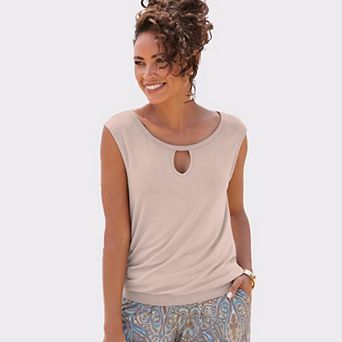 Lascana Women's Sleeveless Keyhole Top