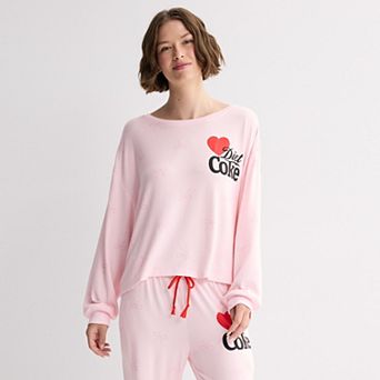Juniors' Coca-Cola Diet Coke Heart Long Sleeve Pajama Top