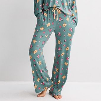 Juniors' Disney's Winnie the Pooh & Floral Allover Print Pajama Pants