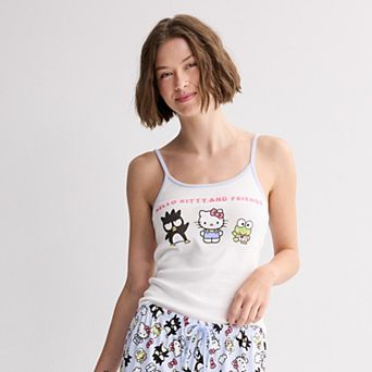 Juniors' Hello Kitty And Friends Slim Fit Cami Pajama Top
