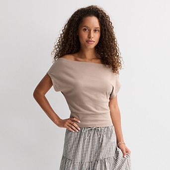 Juniors' Pink Republic Bat Wing Flutter Sleeve Top