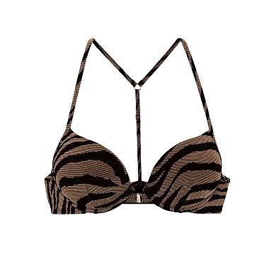 Lascana Women's Zebra Print Push Up Bikini Top