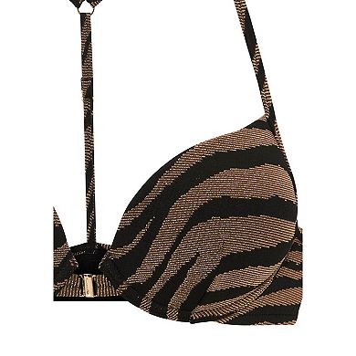 Lascana Women's Zebra Print Push Up Bikini Top