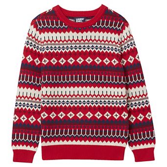 Boys 2-20 Lands' End Intarsia Holiday Crewneck Sweater
