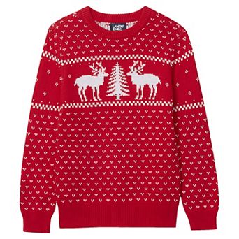 Boys 2-20 Lands' End Intarsia Holiday Crewneck Sweater