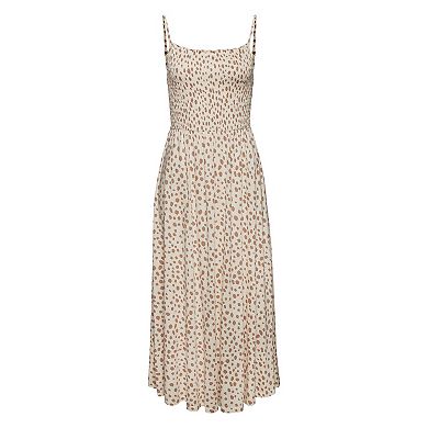 Lascana Women's Smocked Dot Print Dress