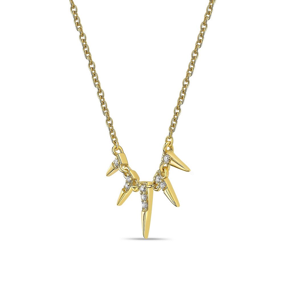 Gemminded 18k Gold Over Silver Lab-Grown Diamond Accent Spikes