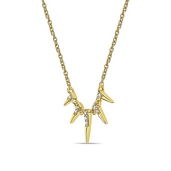 Gemminded 18k Gold Over Silver Lab-Grown Diamond Accent Spikes Pendant Necklace