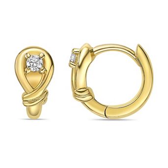 Gemminded 18k Gold Over Silver Lab-Grown Diamond Accent Twist Earrings
