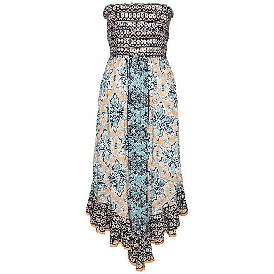 Lascana Women's Smocked Bodice Printed Dress