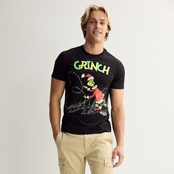 Men's The Grinch Christmas Lights Graphic Tee