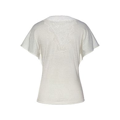 Lascana Women's Crochet Neckline Top