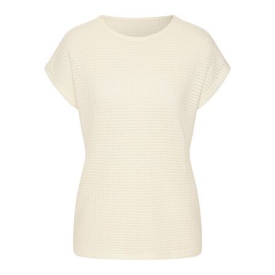 Lascana Women's Waffle Knit Short Sleeve Top
