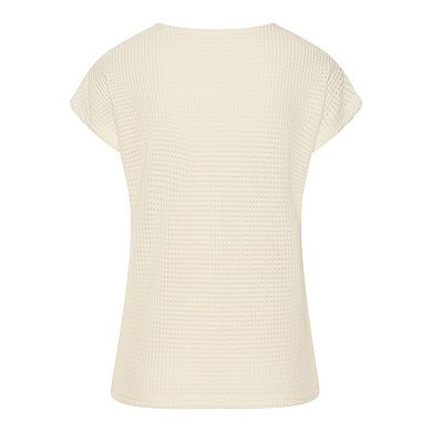 Lascana Women's Waffle Knit Short Sleeve Top