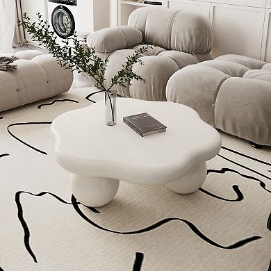 35" Cloud Coffee Table - Modern Petal Shape with Spherical Legs - Kid & Pet Friendly