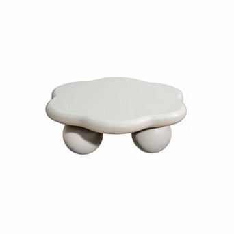 35" Cloud Coffee Table - Modern Petal Shape with Spherical Legs - Kid & Pet Friendly