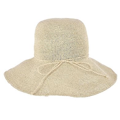 CTM Women's Toyo Straw Crocheted Sun Hat with Shapeable Brim