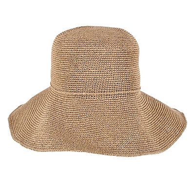 CTM Women's Toyo Straw Crocheted Sun Hat with Shapeable Brim