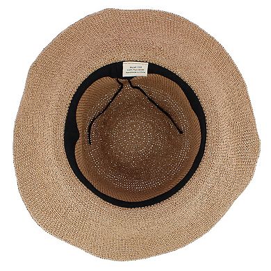 CTM Women's Toyo Straw Crocheted Sun Hat with Shapeable Brim