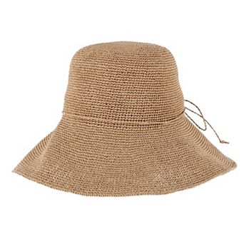 CTM Women's Toyo Straw Crocheted Sun Hat with Shapeable Brim